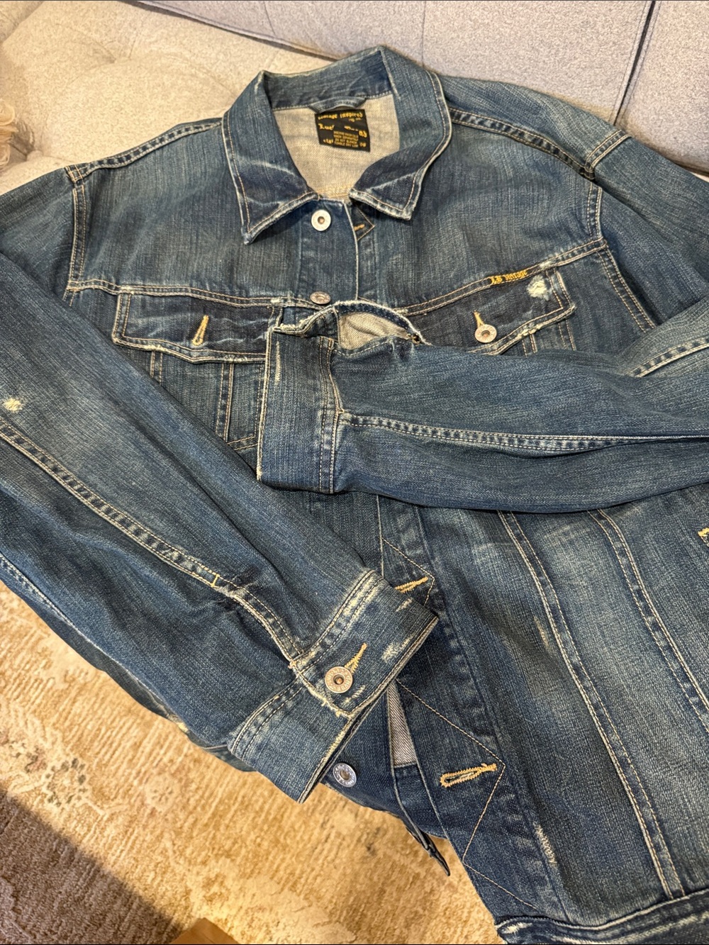 Lucky Brand Blue Denim Military Field Jacket